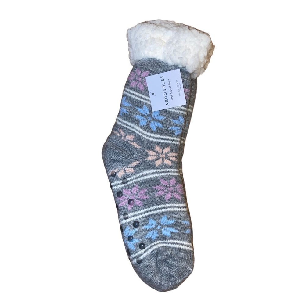 AEROSOLES Women’s Fair Isle Thick Sherpa Lined Socks